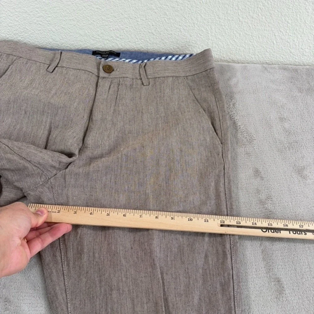 Banana Republic Aiden Fit Trouser Pants in Brown Men 34x36 Linen Blend